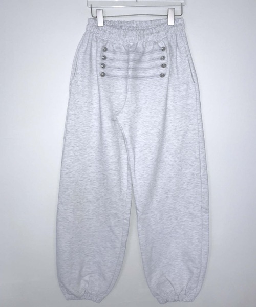 Vipoa（ヴィポア）の「Napoleon stud sweat pants（スウェットパンツ・レディース・ブラック/グレー/ホワイト/ライトグレー・FREE）」の2枚目の写真