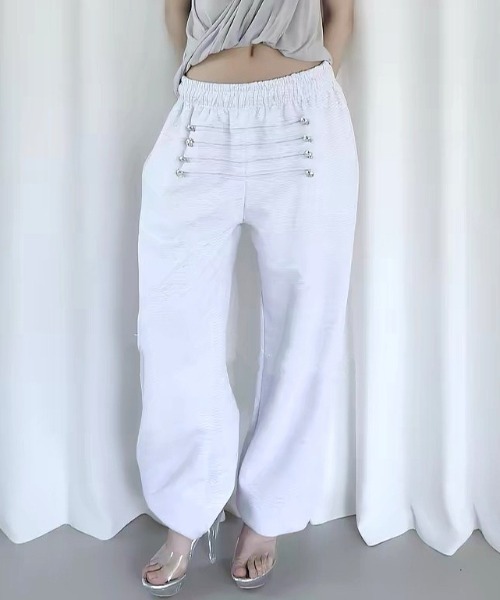 Vipoa（ヴィポア）の「Napoleon stud sweat pants（スウェットパンツ・レディース・ブラック/グレー/ホワイト/ライトグレー・FREE）」の10枚目の写真