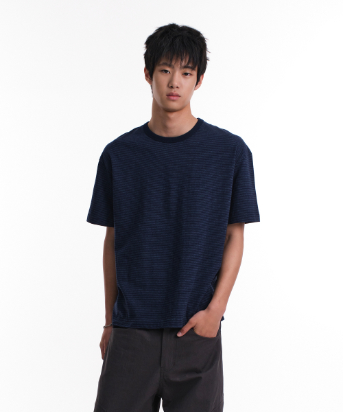 DIVEIN(ダイブイン)の「UNIFORM STRIPE T-SHIRTS (INDIGO/NAVY)(Tシャツ/カットソー・メンズ・その他・0/1/2)」の1枚目の写真