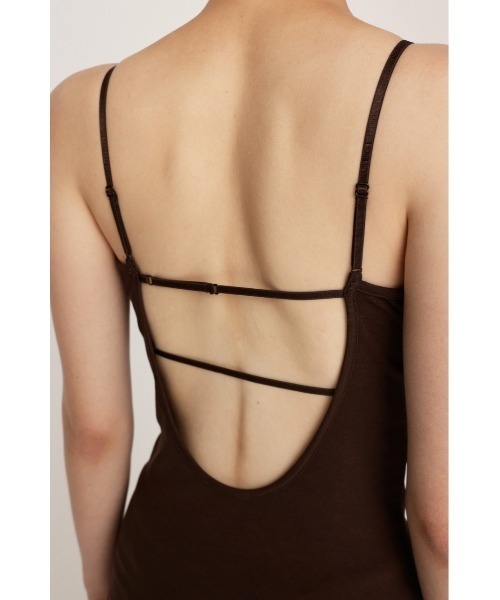 SLY(スライ)の「CUP IN BACK OPEN CAMI カップインバックオープンキャミ 秋服 カップ付き パット付き(キャミソール・レディース・ブラック/ブラウン・FREE)」の12枚目の写真