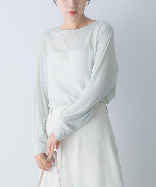 URBAN RESEARCH ROSSO WOMEN(アーバンリサーチ ロッソ)の「スーピマコットンボートネックTEE(Tシャツ/カットソー・レディース・グリーン系その他/ブルー系その他/オフホワイト・FREE)」の11枚目の写真