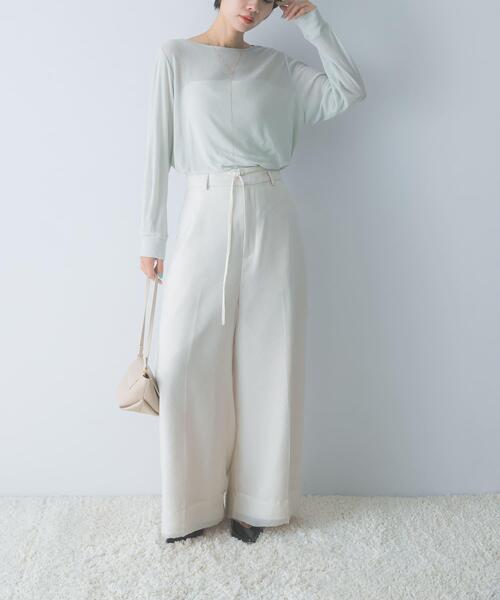 URBAN RESEARCH ROSSO WOMEN(アーバンリサーチ ロッソ)の「スーピマコットンボートネックTEE(Tシャツ/カットソー・レディース・グリーン系その他/ブルー系その他/オフホワイト・FREE)」の14枚目の写真