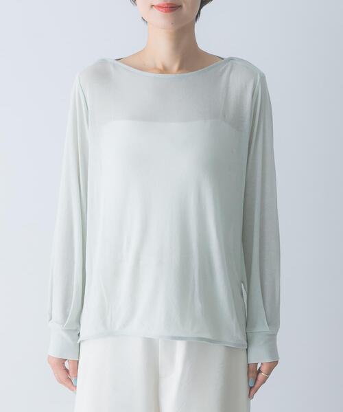 URBAN RESEARCH ROSSO WOMEN(アーバンリサーチ ロッソ)の「スーピマコットンボートネックTEE(Tシャツ/カットソー・レディース・グリーン系その他/ブルー系その他/オフホワイト・FREE)」の15枚目の写真