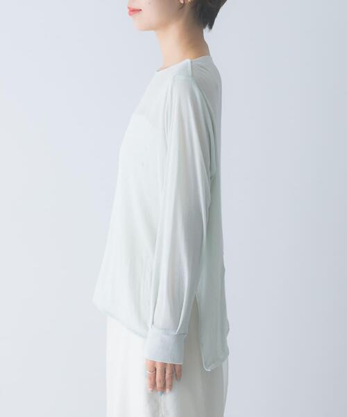URBAN RESEARCH ROSSO WOMEN(アーバンリサーチ ロッソ)の「スーピマコットンボートネックTEE(Tシャツ/カットソー・レディース・グリーン系その他/ブルー系その他/オフホワイト・FREE)」の16枚目の写真