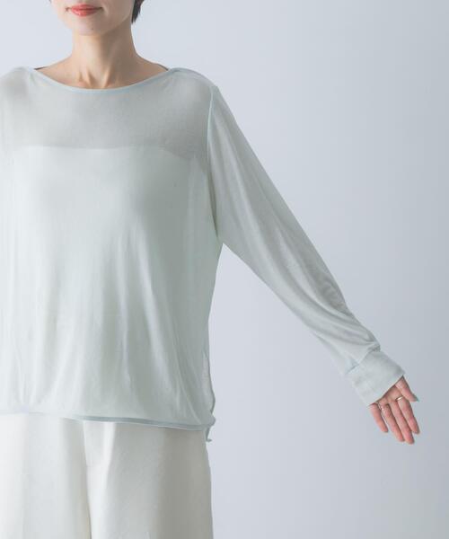 URBAN RESEARCH ROSSO WOMEN(アーバンリサーチ ロッソ)の「スーピマコットンボートネックTEE(Tシャツ/カットソー・レディース・グリーン系その他/ブルー系その他/オフホワイト・FREE)」の18枚目の写真