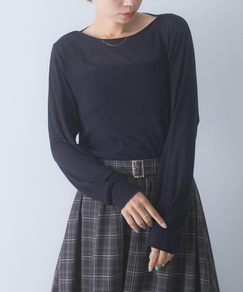 URBAN RESEARCH ROSSO WOMEN(アーバンリサーチ ロッソ)の「スーピマコットンボートネックTEE(Tシャツ/カットソー・レディース・グリーン系その他/ブルー系その他/オフホワイト・FREE)」の22枚目の写真