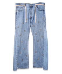 Flower Ramponi Studs Denim Pants