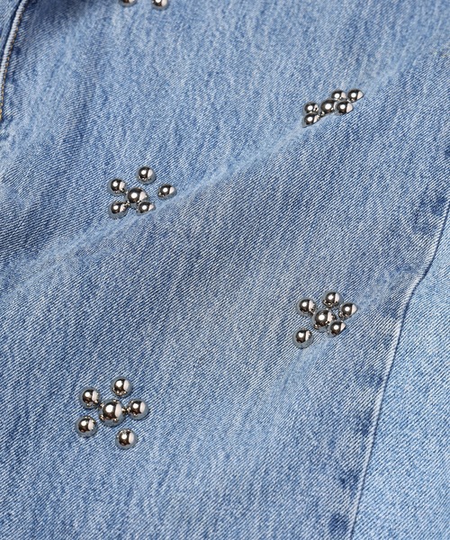 DISCOVERED(ディスカバード)の「Flower Ramponi Studs Denim Pants(デニムパンツ・メンズ・インディゴブルー・FREE)」の5枚目の写真