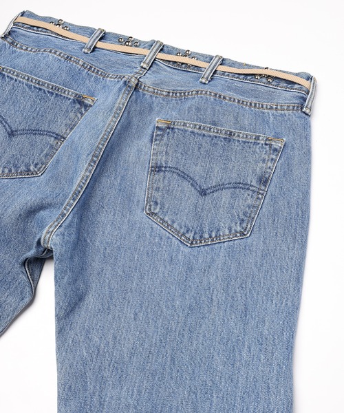 DISCOVERED(ディスカバード)の「Flower Ramponi Studs Denim Pants(デニムパンツ・メンズ・インディゴブルー・FREE)」の2枚目の写真