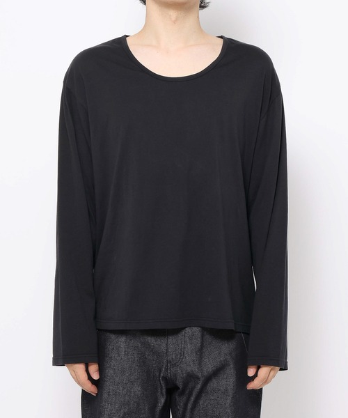 RAGEBLUE(レイジブルー)の「LOOSE NECK SHEER LONG TEE/ユルネックシアーロンT(Tシャツ/カットソー・メンズ・ホワイト/ブラック・LARGE/MEDIUM)」の3枚目の写真