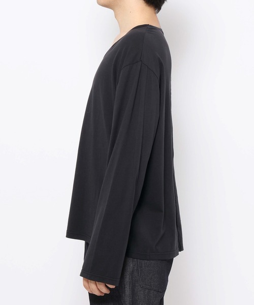 RAGEBLUE(レイジブルー)の「LOOSE NECK SHEER LONG TEE/ユルネックシアーロンT(Tシャツ/カットソー・メンズ・ホワイト/ブラック・LARGE/MEDIUM)」の4枚目の写真