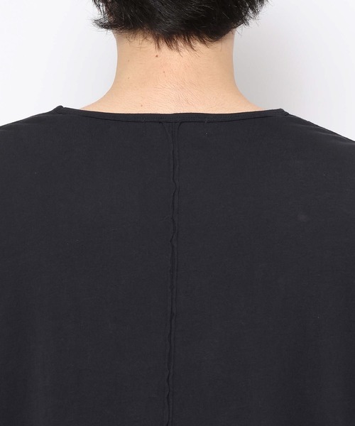 RAGEBLUE(レイジブルー)の「LOOSE NECK SHEER LONG TEE/ユルネックシアーロンT(Tシャツ/カットソー・メンズ・ホワイト/ブラック・LARGE/MEDIUM)」の6枚目の写真