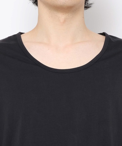 RAGEBLUE(レイジブルー)の「LOOSE NECK SHEER LONG TEE/ユルネックシアーロンT(Tシャツ/カットソー・メンズ・ホワイト/ブラック・LARGE/MEDIUM)」の7枚目の写真
