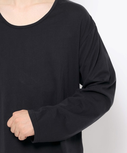RAGEBLUE(レイジブルー)の「LOOSE NECK SHEER LONG TEE/ユルネックシアーロンT(Tシャツ/カットソー・メンズ・ホワイト/ブラック・LARGE/MEDIUM)」の8枚目の写真