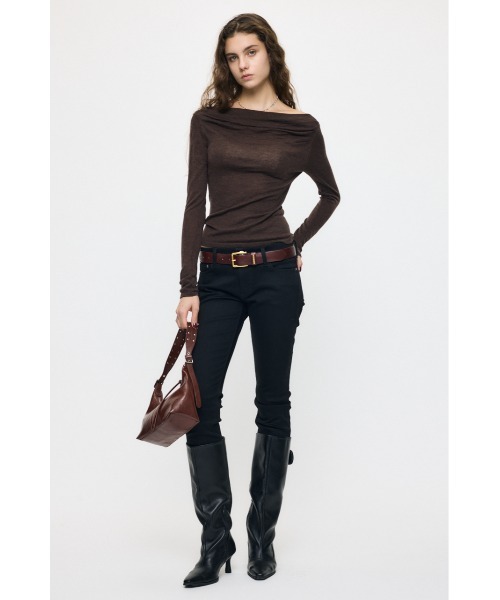 MOUSSY（マウジー）の「【26年AW新作】GATHER 3WAY ニットトップス（ニット/セーター・レディース・レッド/杢グレー/ブラック/ブラウン・FREE）」の9枚目の写真