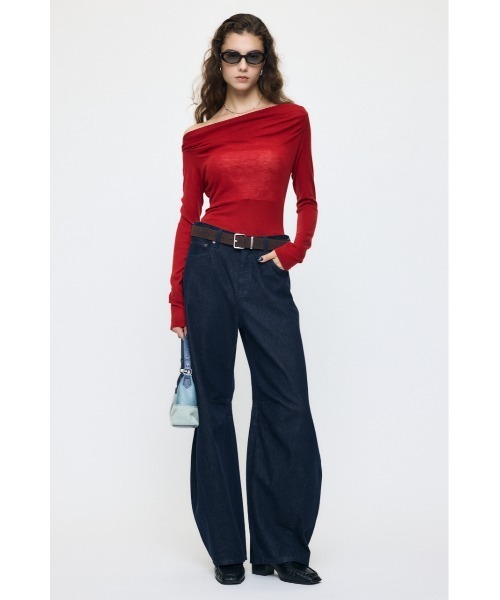MOUSSY（マウジー）の「【26年AW新作】GATHER 3WAY ニットトップス（ニット/セーター・レディース・レッド/杢グレー/ブラック/ブラウン・FREE）」の13枚目の写真