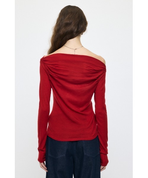 MOUSSY（マウジー）の「【26年AW新作】GATHER 3WAY ニットトップス（ニット/セーター・レディース・レッド/杢グレー/ブラック/ブラウン・FREE）」の18枚目の写真