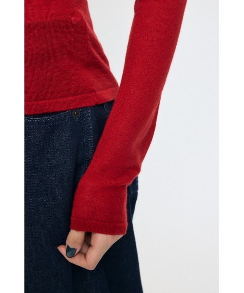 MOUSSY（マウジー）の「【26年AW新作】GATHER 3WAY ニットトップス（ニット/セーター・レディース・レッド/杢グレー/ブラック/ブラウン・FREE）」の21枚目の写真