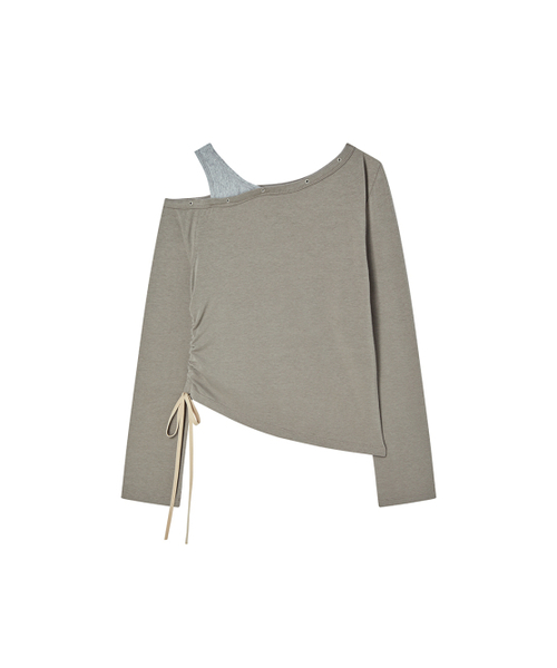 NYXX(エヌワイエックスエックス)の「EYELET OFF SHOULDER L/S SAND(Tシャツ/カットソー・レディース・その他・FREE)」の2枚目の写真