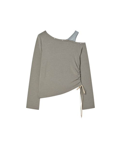 NYXX(エヌワイエックスエックス)の「EYELET OFF SHOULDER L/S SAND(Tシャツ/カットソー・レディース・その他・FREE)」の3枚目の写真