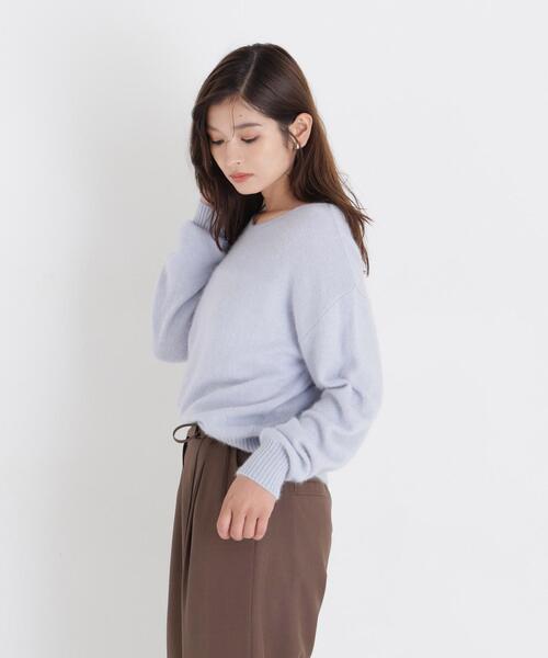NATURAL BEAUTY BASIC(ナチュラルビューティーベーシック)の「FOXブレンドニットシリーズ 前後2wayニット(ニット/セーター・レディース・バーガンディー/ブルー/オフホワイト/ブラウン・FREE)」の16枚目の写真