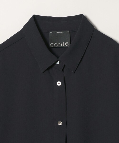 conte(コンテ)の「<conte>ジョーゼット チュニックシャツ(シャツ/ブラウス・レディース・ホワイト/ネイビー・FREE)」の5枚目の写真