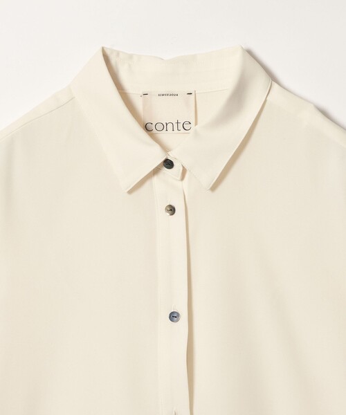 conte(コンテ)の「<conte>ジョーゼット チュニックシャツ(シャツ/ブラウス・レディース・ホワイト/ネイビー・FREE)」の11枚目の写真