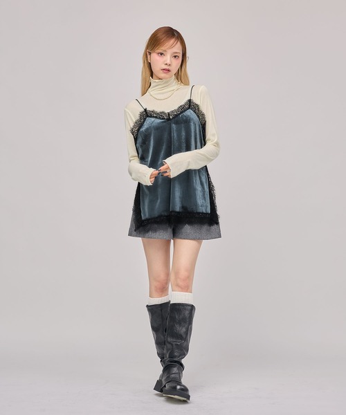 MSGirl(エムエスジーガール)の「シアータートルネックメロウトップス(Tシャツ/カットソー・レディース・グレー/ホワイト/ブラック/ブラウン・M)」の9枚目の写真