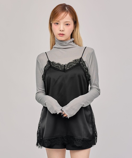 MSGirl(エムエスジーガール)の「シアータートルネックメロウトップス(Tシャツ/カットソー・レディース・グレー/ホワイト/ブラック/ブラウン・M)」の21枚目の写真