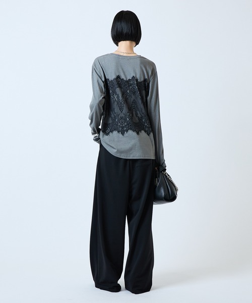 Lui's(ルイス)の「レースプリントロンT(Tシャツ/カットソー・レディース・グレー/チャコールグレー/ブラウン・FREE)」の20枚目の写真