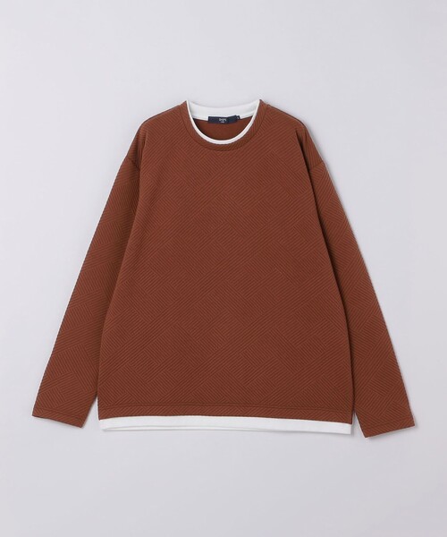 SHIPS Colors(シップス カラーズ)の「リンクス ジャカード フェイク レイヤード ロンT◆(Tシャツ/カットソー・メンズ・オリーブ/ネイビー/レンガ・MEDIUM/LARGE/X-LARGE)」の3枚目の写真