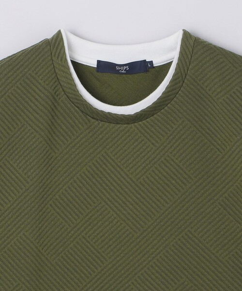 SHIPS Colors(シップス カラーズ)の「リンクス ジャカード フェイク レイヤード ロンT◆(Tシャツ/カットソー・メンズ・オリーブ/ネイビー/レンガ・MEDIUM/LARGE/X-LARGE)」の5枚目の写真