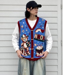 HOOK -original-「クマちゃんからの誕生日プレゼント」前開きニットベスト