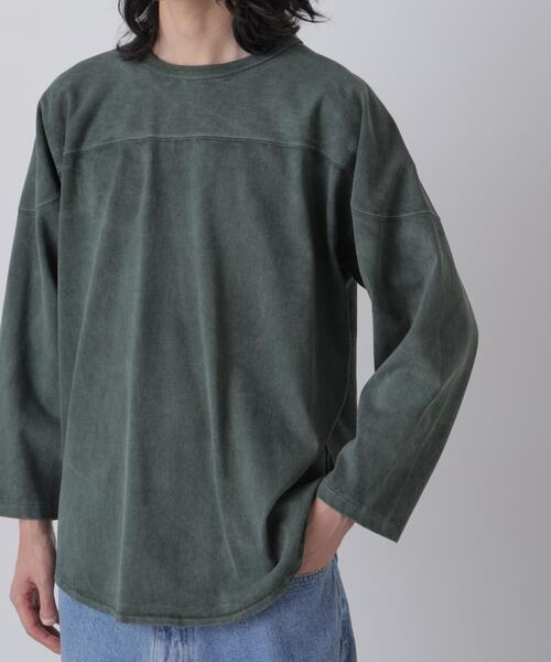YLEVE（イレーヴ）の「YLEVE / PIGMENT DYED COTTON FOOTBALL T（Tシャツ/カットソー・メンズ・ホワイト/グリーン/レッド系その他4・4）」の12枚目の写真