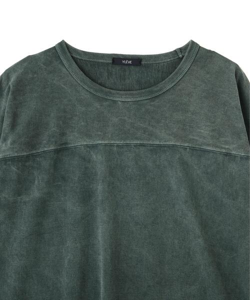 YLEVE（イレーヴ）の「YLEVE / PIGMENT DYED COTTON FOOTBALL T（Tシャツ/カットソー・メンズ・ホワイト/グリーン/レッド系その他4・4）」の15枚目の写真