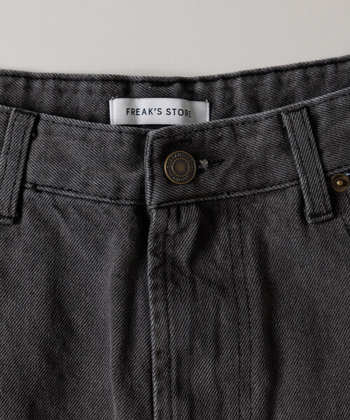 FREAK'S STORE（フリークスストア）の「ワイドシルエット カーブ デニムパンツ/ダメージ加工（デニムパンツ・メンズ・ネイビー/ブラック/インディゴブルー/サックスブルー・SMALL/LARGE/MEDIUM）」の8枚目の写真