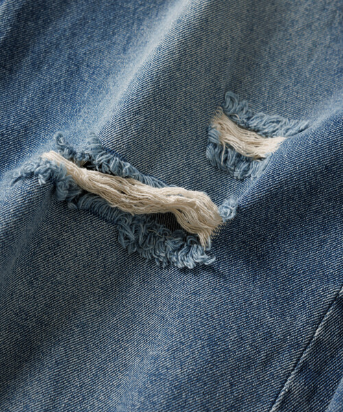 FREAK'S STORE（フリークスストア）の「ワイドシルエット カーブ デニムパンツ/ダメージ加工（デニムパンツ・メンズ・ネイビー/ブラック/インディゴブルー/サックスブルー・SMALL/LARGE/MEDIUM）」の18枚目の写真