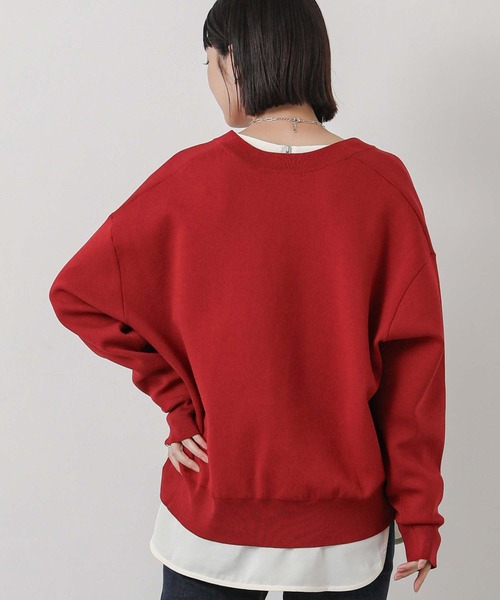 Gready Brilliant(グレディブリリアン)の「wジャガードヘンリーネックプルオーバー(ニット/セーター・レディース・レッド/ブラウン・38)」の11枚目の写真
