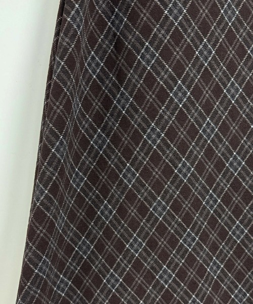 LEMOA(レモア)の「チェック柄クラシカルロングスカート(スカート・レディース・ダークブラウン/グリーン・MEDIUM/LARGE/X-LARGE)」の5枚目の写真