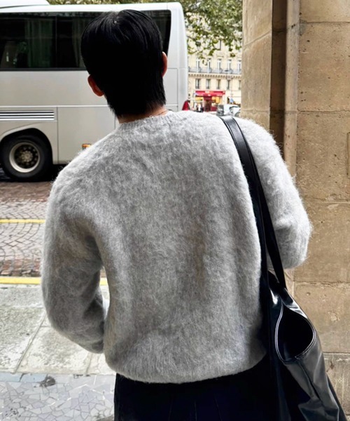 NOWLE(ノウル)の「【NOWLE】シャギー モヘアライク クルーネック ルーズ ニット / 起毛 プルオーバー(ニット/セーター・メンズ・ホワイト/ライトベージュ/グレー/ブラック・X-LARGE/LARGE/MEDIUM)」の14枚目の写真