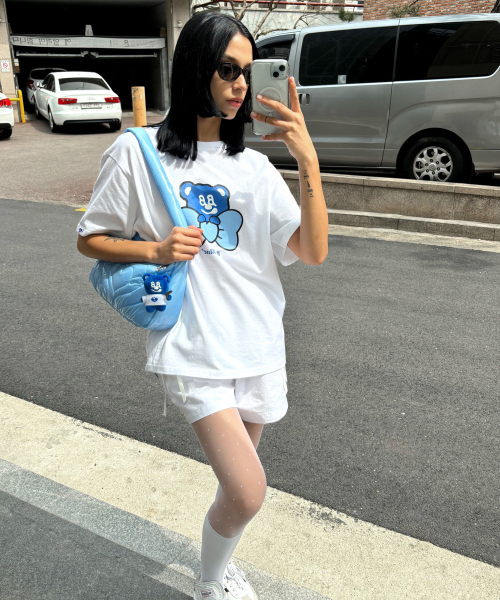 BadBlue(バッドブルー)の「Ribbon BadBear Tee White(Tシャツ/カットソー・レディース・その他・1/2)」の2枚目の写真