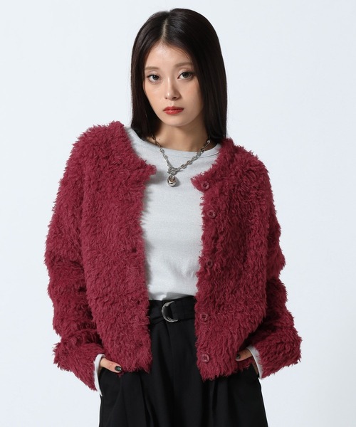 PAGEBOY(ページボーイ)の「ウォッシャブルシャギーカーディガン(カーディガン/ボレロ・レディース・ボルドー/ブラック/ライトグレー・FREE)」の15枚目の写真