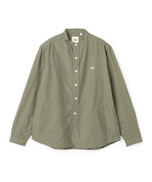 Men's Cotton Flannel Band Collar Shirt