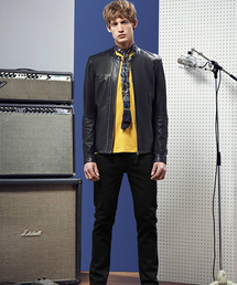 Pretty Green | Wジップ　ジップアップレザーバイカージャケット(ライダースジャケット)