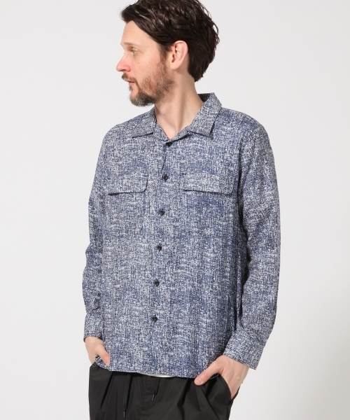 HARE(ハレ)の「アートパターンカイキンシャツ(HARE)(シャツ/ブラウス・メンズ・ネイビー/オフホワイト/ブルー・SMALL/MEDIUM)」の3枚目の写真