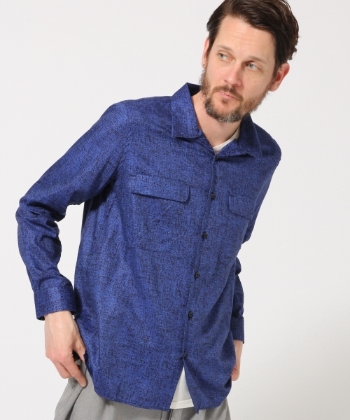 HARE(ハレ)の「アートパターンカイキンシャツ(HARE)(シャツ/ブラウス・メンズ・ネイビー/オフホワイト/ブルー・SMALL/MEDIUM)」の12枚目の写真