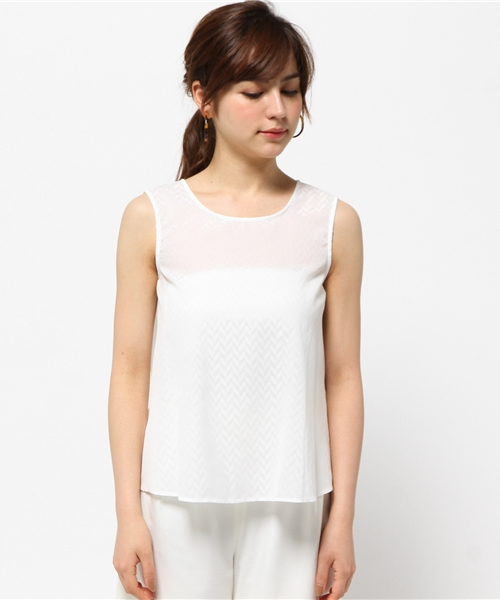 NATURAL BEAUTY BASIC（ナチュラルビューティーベーシック）の「ジャガードブラウス（シャツ/ブラウス・レディース・ホワイト系その他/ブラック・MEDIUM/SMALL）」の5枚目の写真