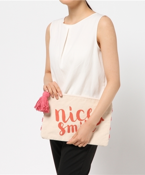 Another Edition（アナザーエディション）の「Another Edition×Lilas campbellナイスクラッチ/AE×L/Cambel　nice　CLT◆（クラッチバッグ・レディース・ナチュラル/ピンク/ネイビー・FREE）」の4枚目の写真