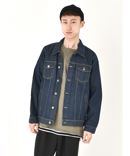 VIBGYOR(ヴィブジョー)の「VIBGYOR Select/ Gジャン デニム ジャケット(デニムジャケット・メンズ・インディゴブルー/ケミカルウォッシュ/ワンウォッシュ/ブルー系その他・X-LARGE/MEDIUM/LARGE)」の4枚目の写真