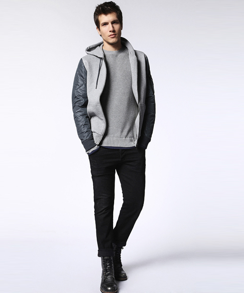 DIESEL（ディーゼル）の「00SVPR0QANY（ブルゾン・メンズ・グレー/ネイビー・MEDIUM/X-LARGE/SMALL/LARGE/XX-LARGE）」の15枚目の写真